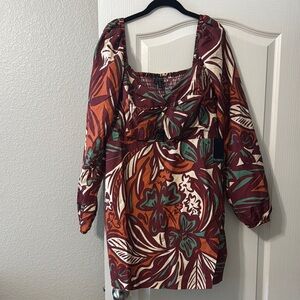 Floral Long Sleeve Skort Dress Eloquii 20 NWT